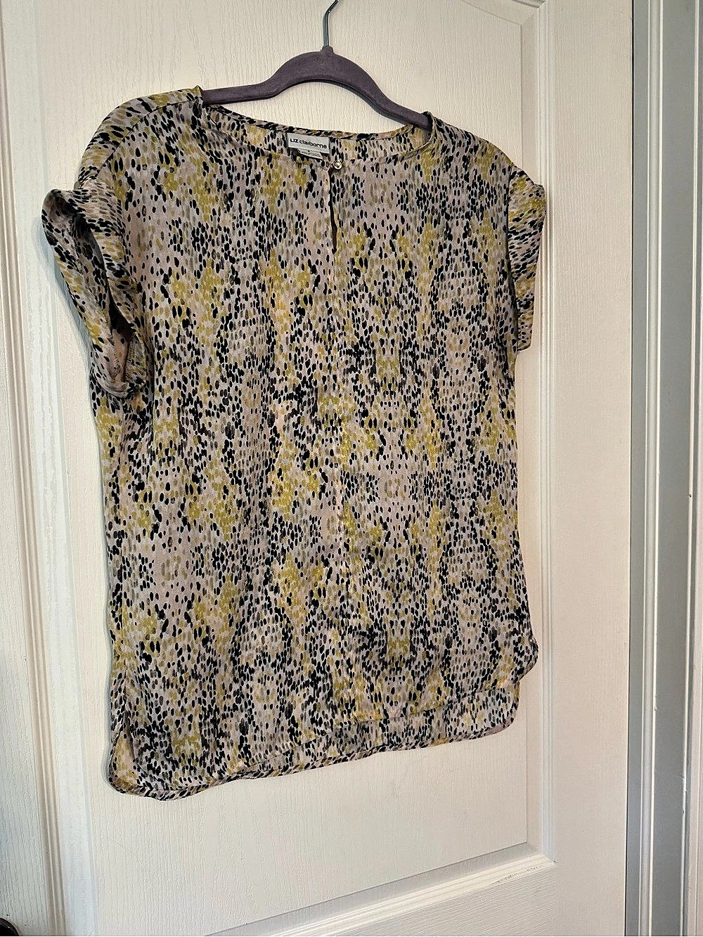 Liz Claiborne Animal Print Blouse in Yellow & Black